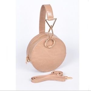Nude Circle Snakeskin Bag